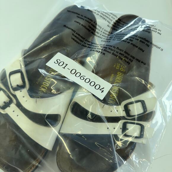 Birkenstock Sandals Womens 38 (7) White Ibiza Birko Flor Slip On Slide Shoes - Picture 10 of 10